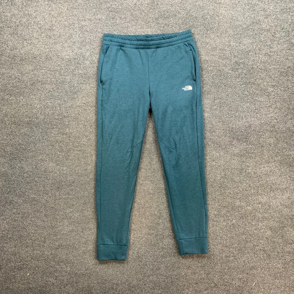 The North Face Joggers Mens M Medium Teal Blue Reaxion Fleece Drawstring Pants